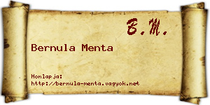 Bernula Menta névjegykártya